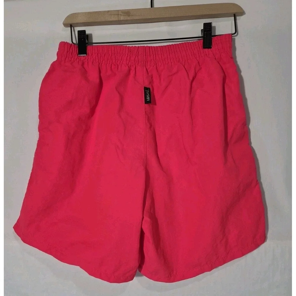 Uzzi Swim Trunks Men Medium Neon Pink Vintage Nylon Board Shorts USA Made Surfer